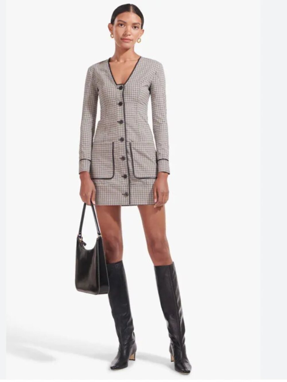 Staud Fairham Dress in Ever Plaid Size Small